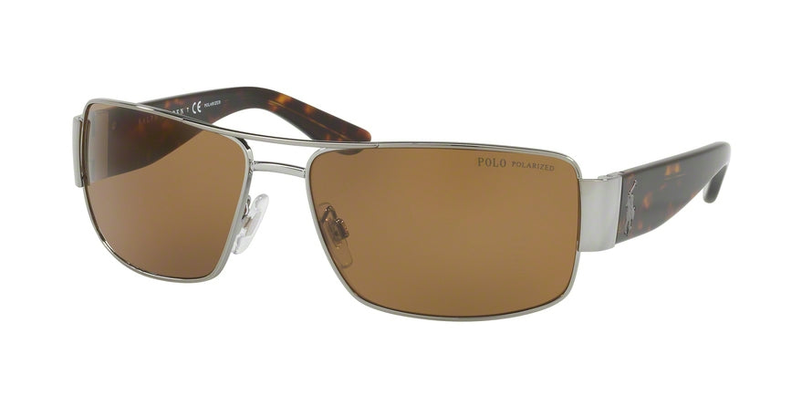 Polo PH3041 Rectangle Sunglasses  900283-GUNMETAL 64-16-125 - Color Map gunmetal