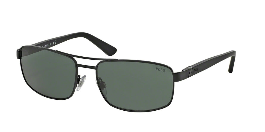 Polo PH3086 Rectangle Sunglasses  903871-MATTE BLACK 58-17-140 - Color Map black