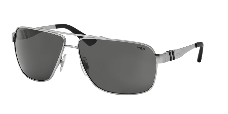 Polo PH3088 Rectangle Sunglasses  904687-MATTE SILVER 65-13-130 - Color Map silver