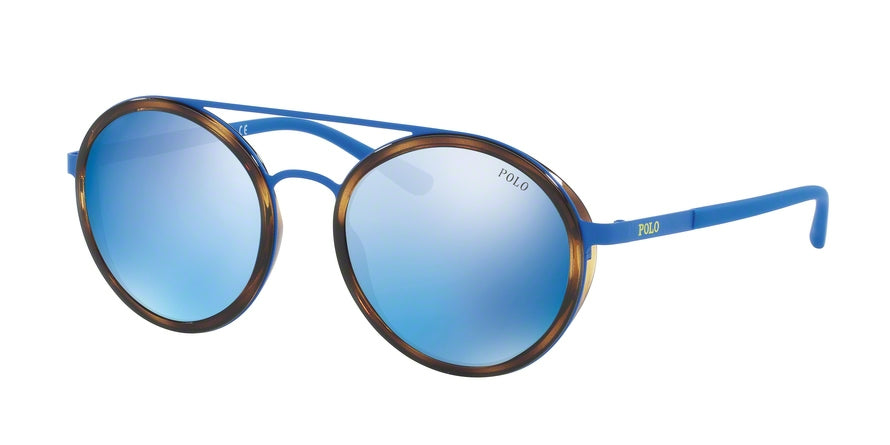 Polo PH3103 Round Sunglasses  931855-MATTE ROYAL BLUE 53-19-140 - Color Map blue