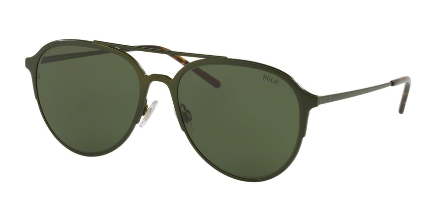 Polo PH3115 Pilot Sunglasses  900571-MATTE OLIVE GREEN 58-18-150 - Color Map green