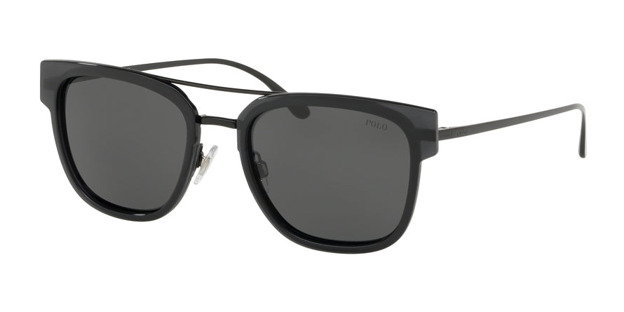 Polo PH3117 Rectangle Sunglasses  900387-CRYSTAL BLACK 54-19-145 - Color Map grey