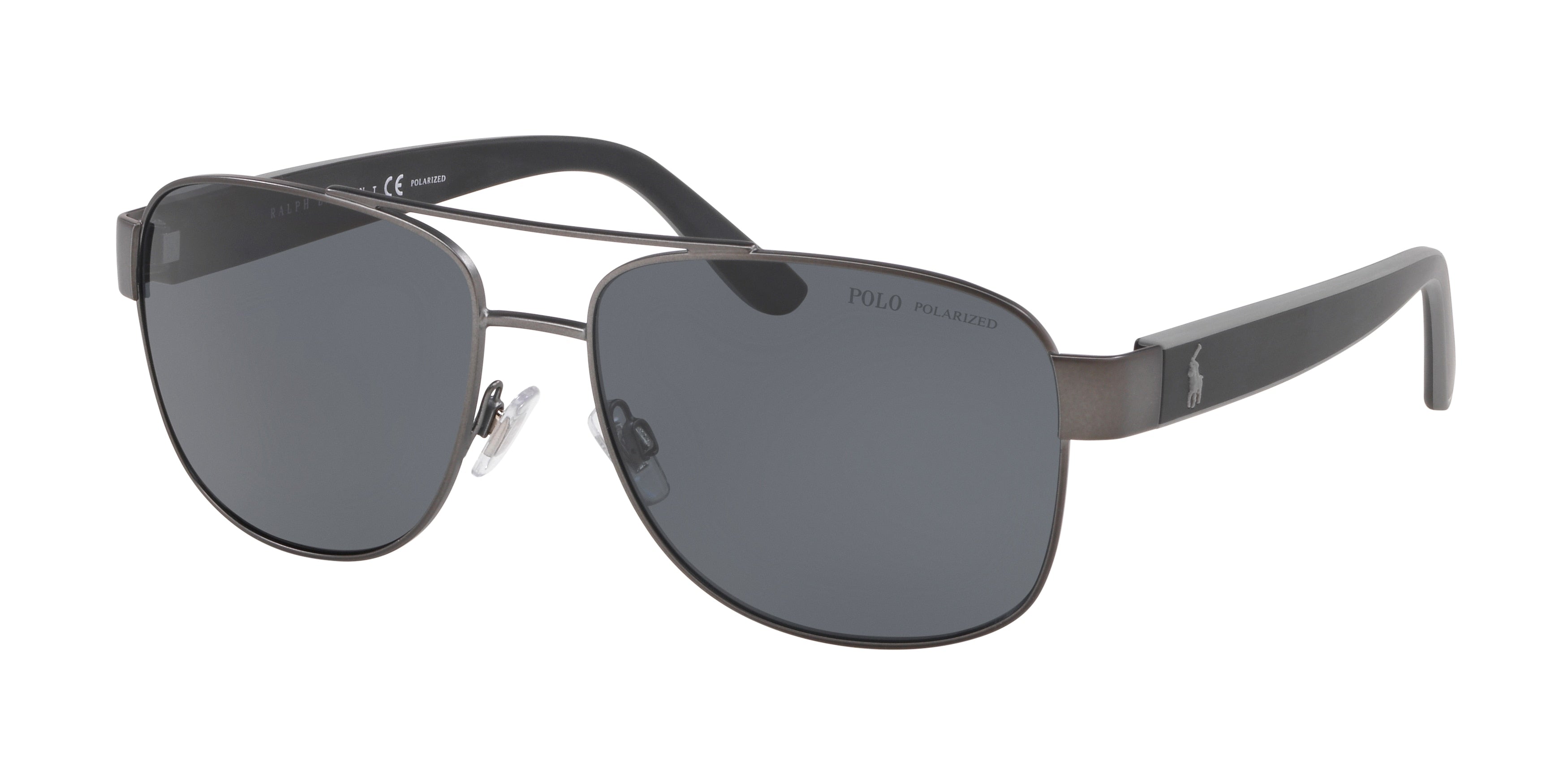 Polo PH3122 Pilot Sunglasses  915781-Matte Dark Gunmetal 59-145-16 - Color Map Grey