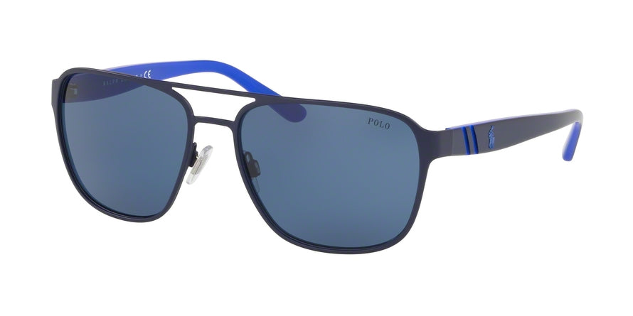 Polo PH3125 Square Sunglasses  930380-MATTE NAVY BLUE 57-17-140 - Color Map blue