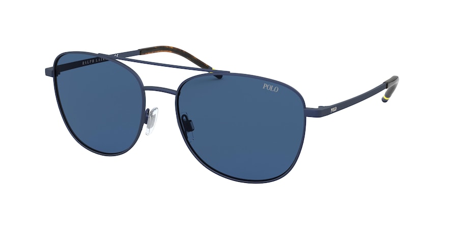 Polo PH3127 Rectangle Sunglasses  930380-MATTE NAVY BLUE 57-17-145 - Color Map blue