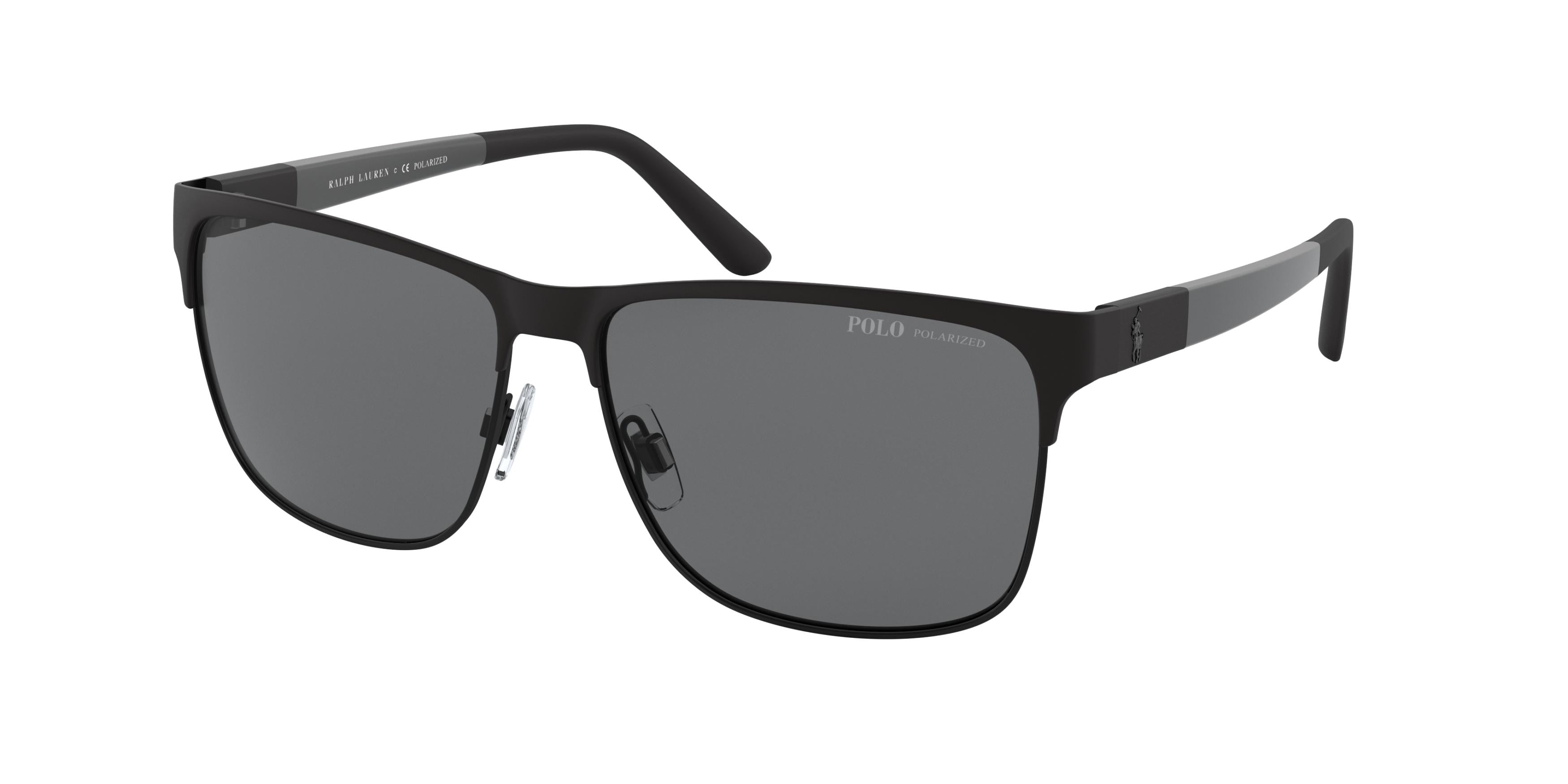 Polo PH3128 Pillow Sunglasses  939781-Matte Black On Shiny Black 57-145-14 - Color Map Black