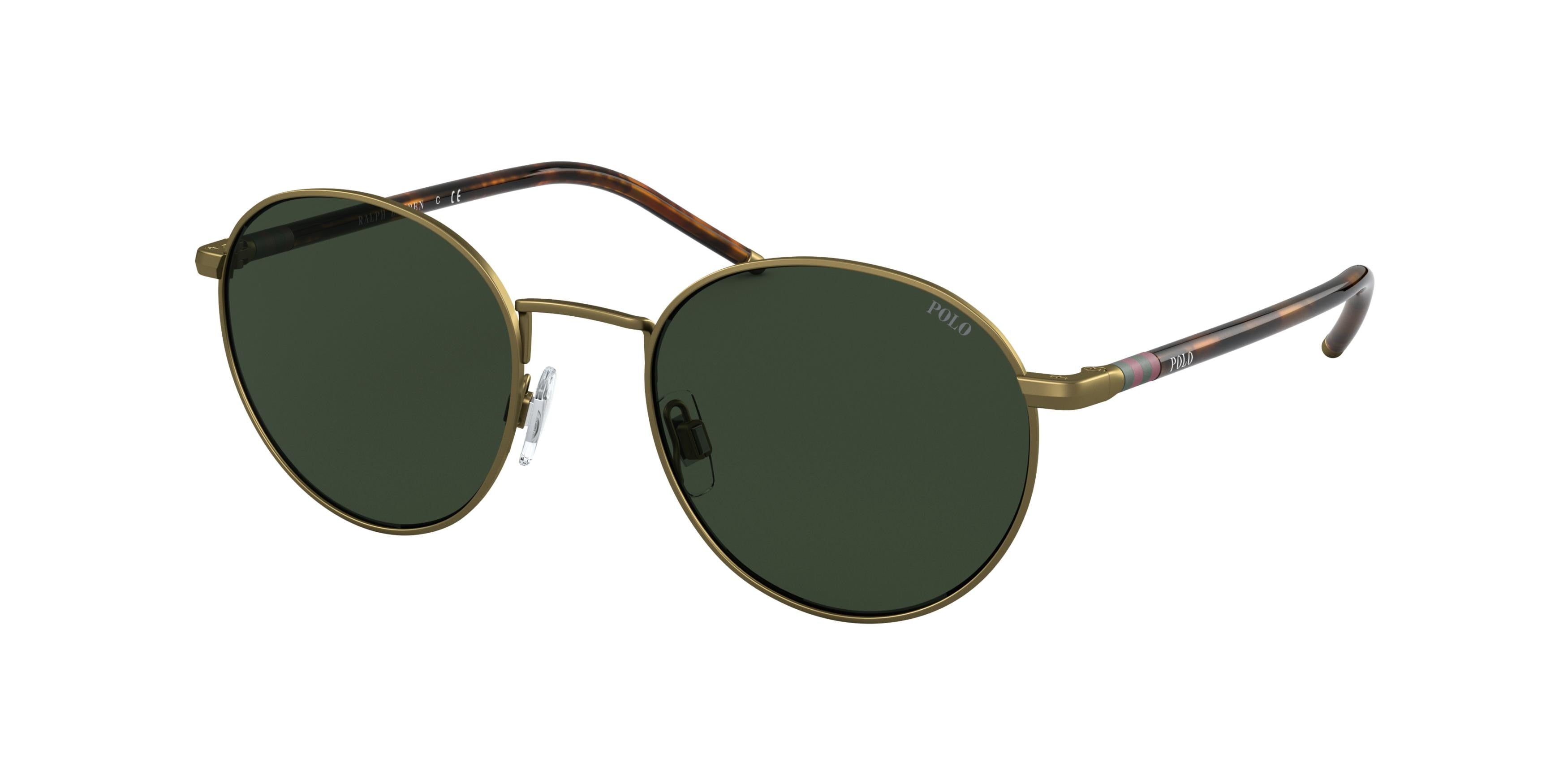 Polo PH3133 Phantos Sunglasses  932471-Semi-Shiny Brass 51-140-20 - Color Map Brown