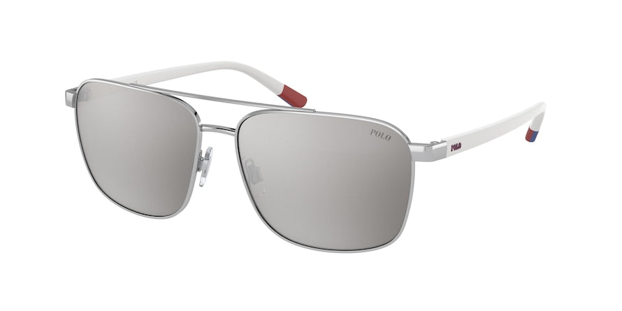 Polo PH3135 Pillow Sunglasses  90016G-SHINY SILVER 57-14-145 - Color Map silver