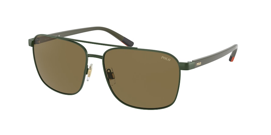 Polo PH3135 Pillow Sunglasses  900573-MATTE OLIVE 57-14-145 - Color Map green