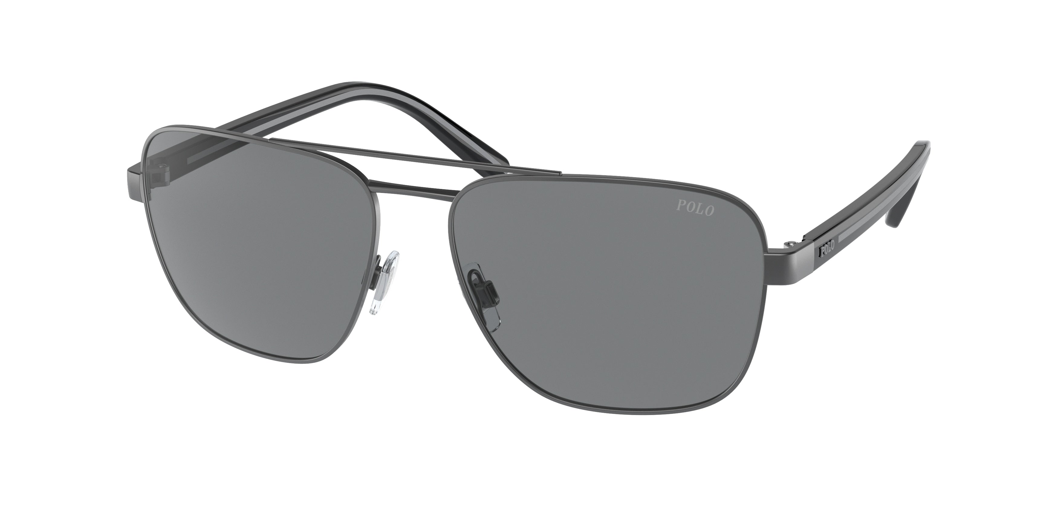 Polo PH3138 Pilot Sunglasses  915787-Semi Shiny Dark Gunmetal 59-145-16 - Color Map Grey
