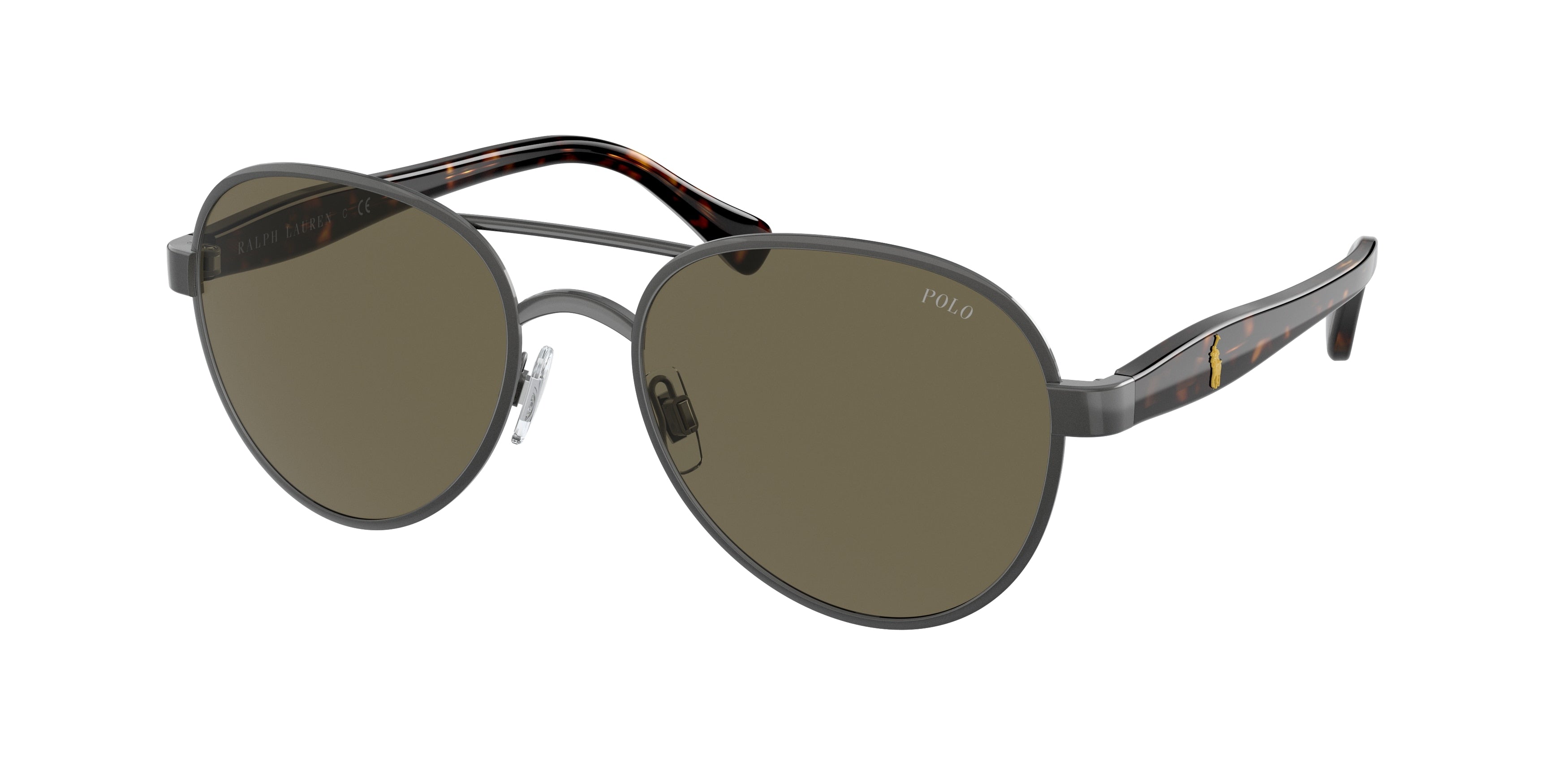 Polo PH3141 Pilot Sunglasses  9157/3-Shiny Dark Gunmetal 55-145-19 - Color Map Grey