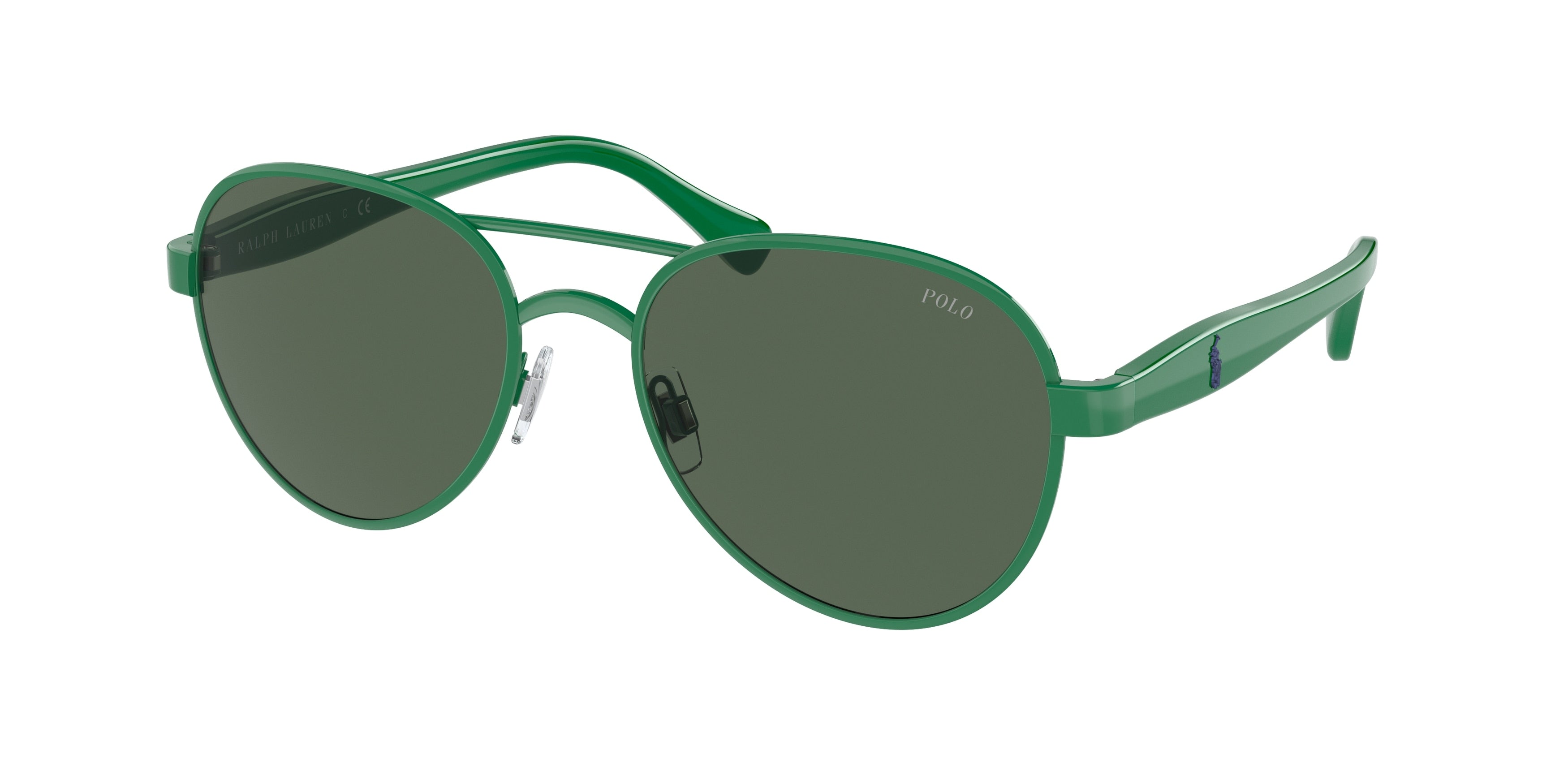 Polo PH3141 Pilot Sunglasses  943571-Shiny Cruise Green 55-145-19 - Color Map Green