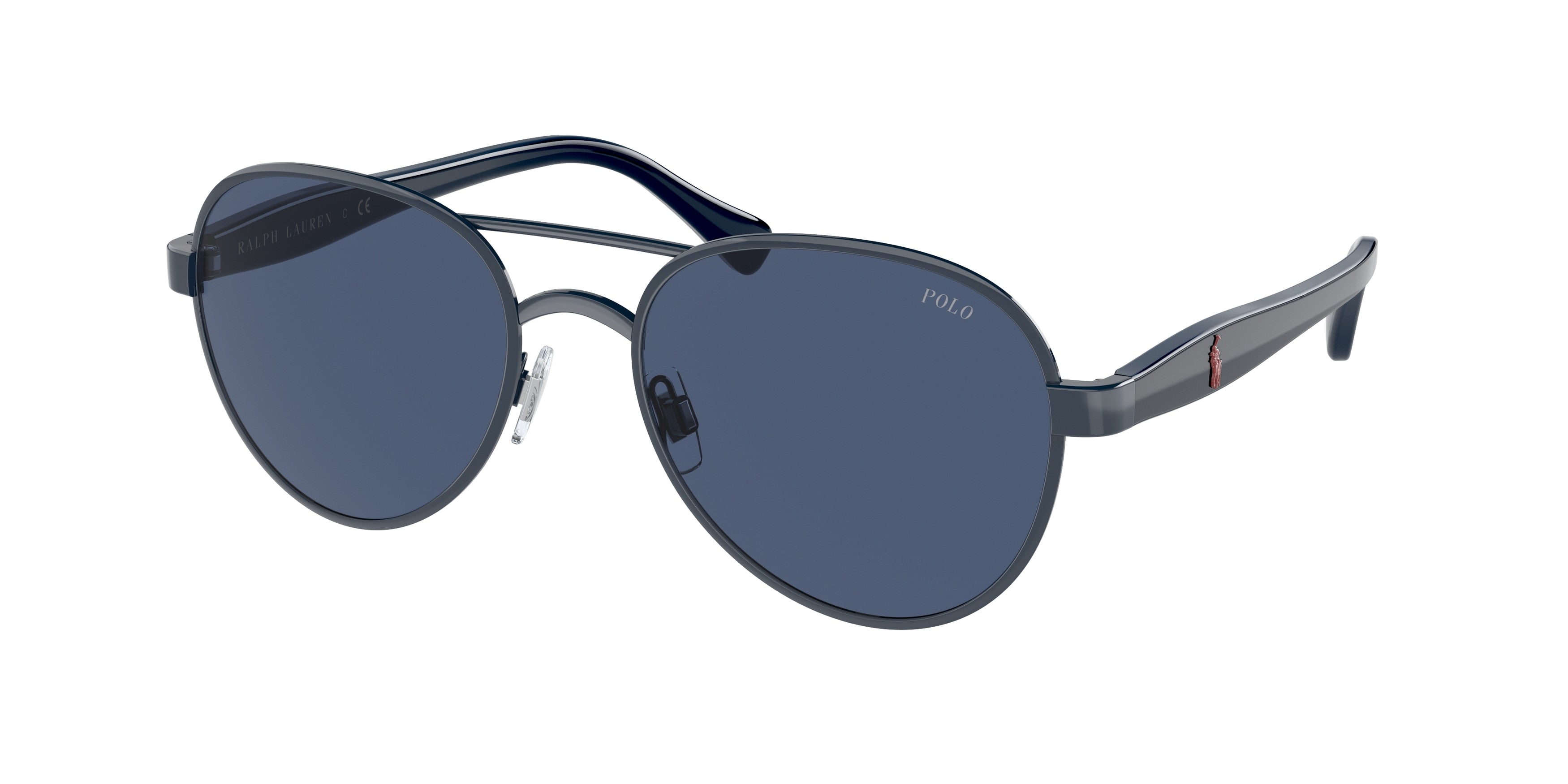 Polo PH3141 Pilot Sunglasses  943680-Shiny Navy Blue 55-145-19 - Color Map Blue