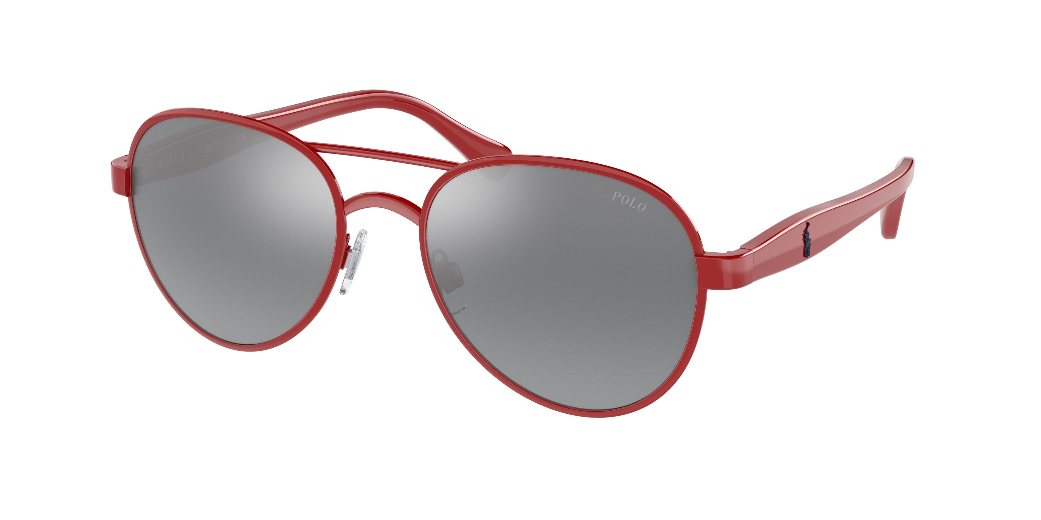 Polo PH3141 Pilot Sunglasses  94376G-Shiny Red 55-145-19 - Color Map Red