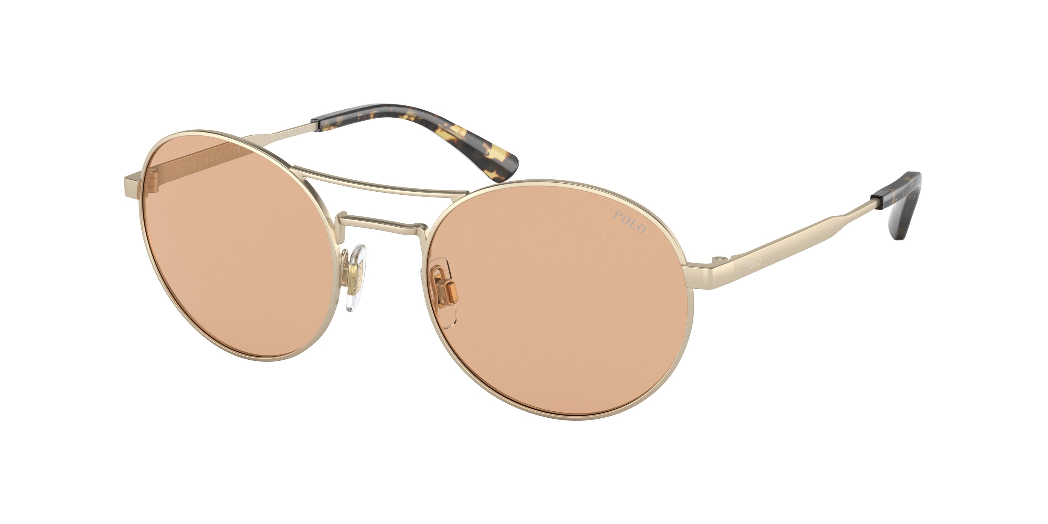 Polo PH3142 Round Sunglasses  9271/3-Semishiny Pale Gold 52-145-20 - Color Map Gold