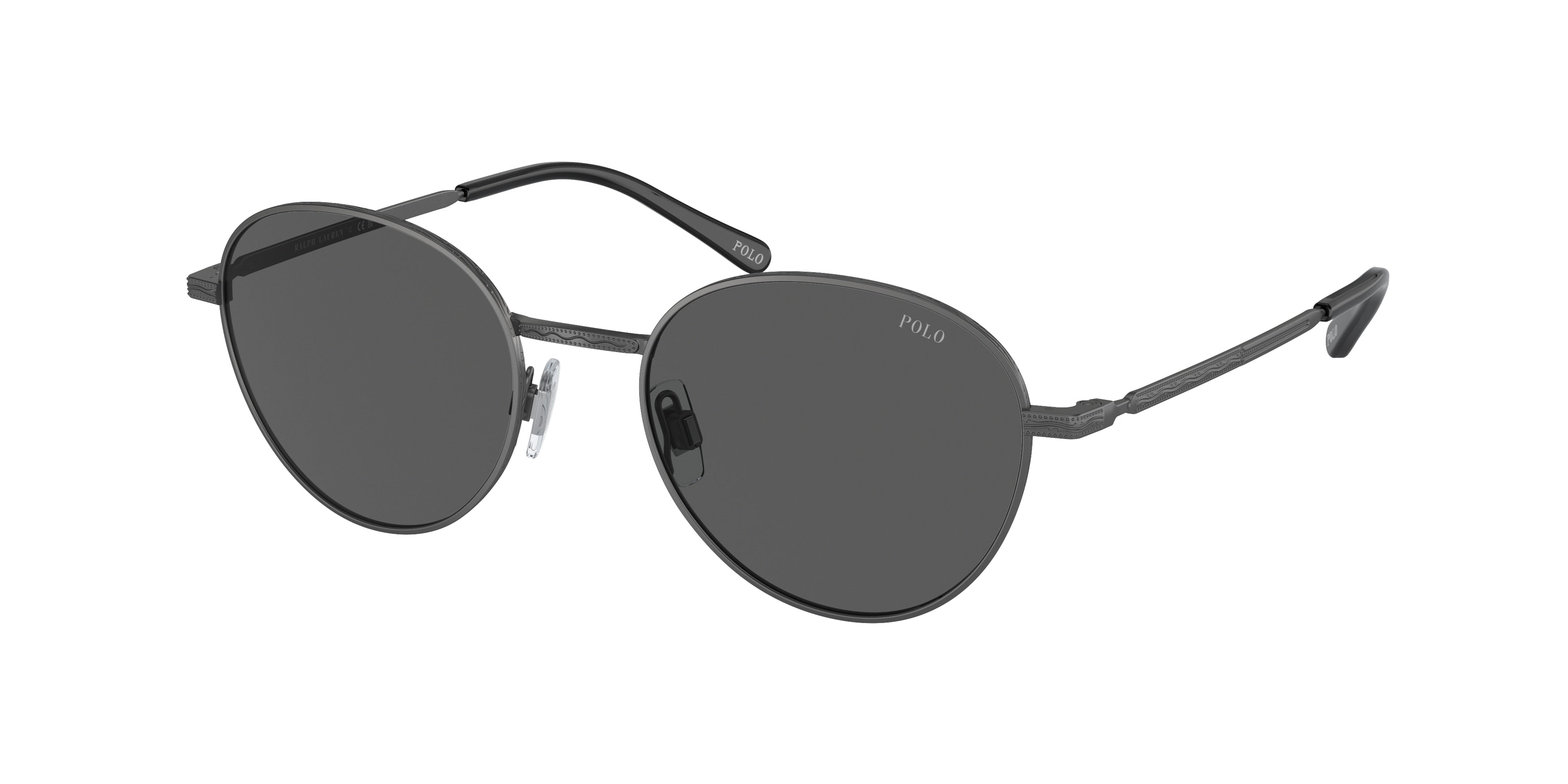Polo PH3144 Round Sunglasses  930787-Semishiny Dark Gunmetal 51-145-19 - Color Map Grey