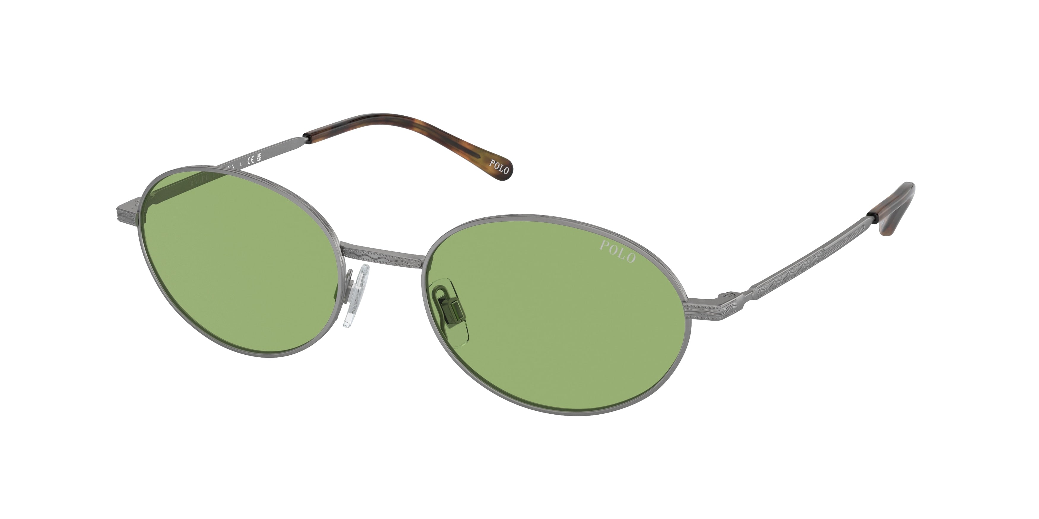 Polo PH3145 Oval Sunglasses  9266/2-Semishiny Gunmetal 53-145-19 - Color Map Grey