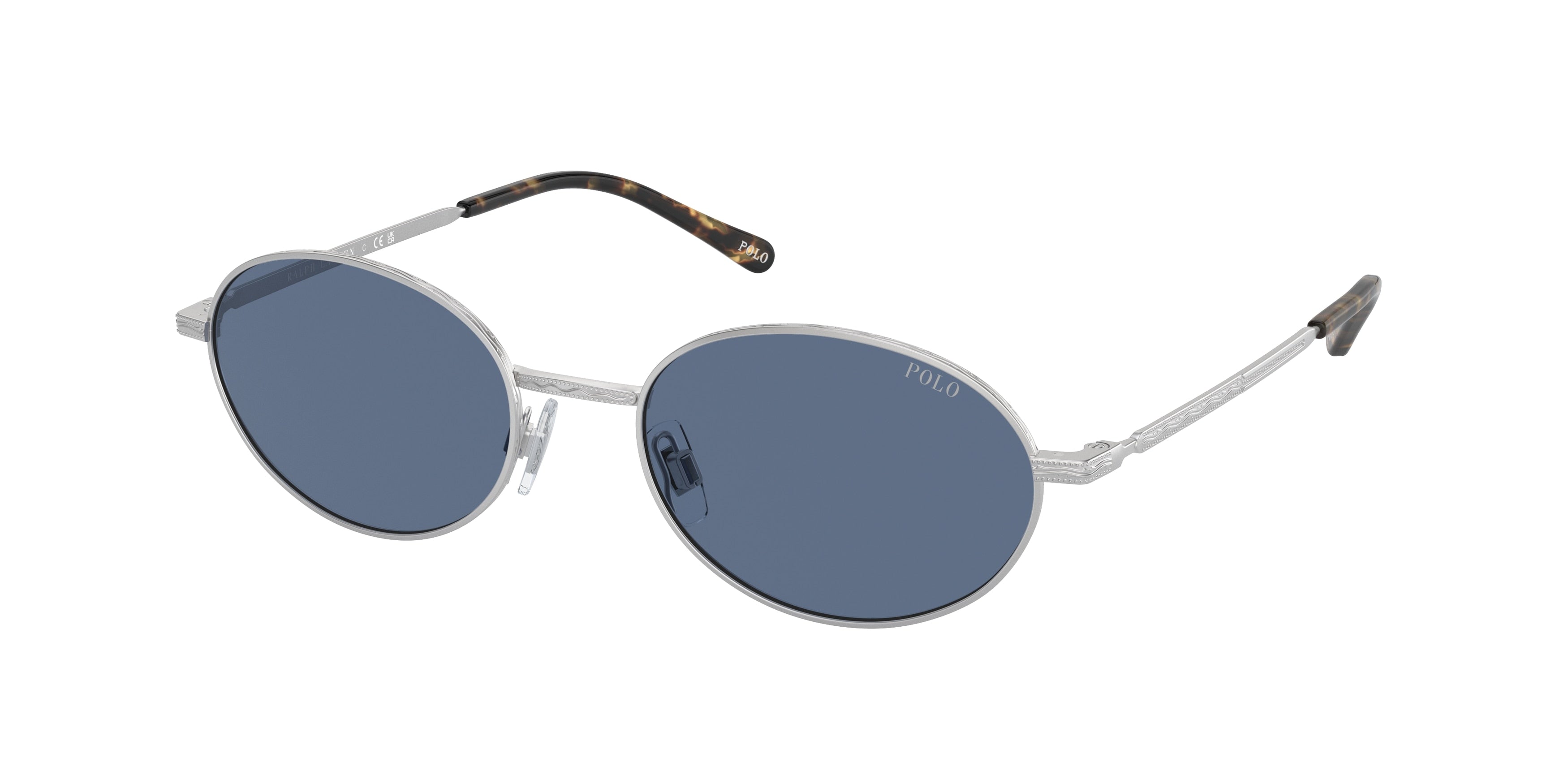 Polo PH3145 Oval Sunglasses  931680-Semishiny Silver 53-145-19 - Color Map Silver