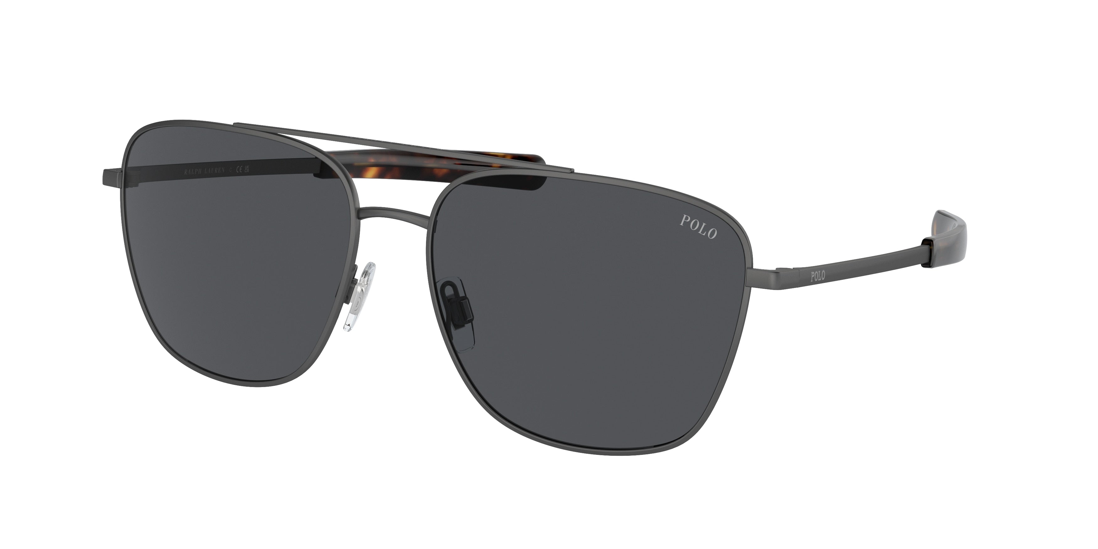 Polo PH3147 Pilot Sunglasses  930787-Semishiny Dark Gunmetal 59-145-16 - Color Map Grey