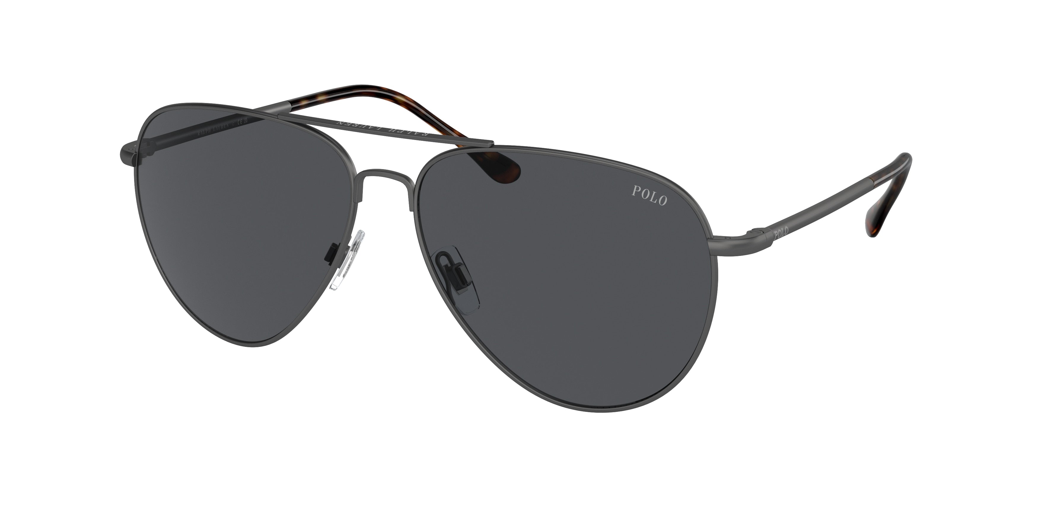 Polo PH3148 Pilot Sunglasses  930787-Semishiny Dark Gunmetal 62-140-14 - Color Map Grey