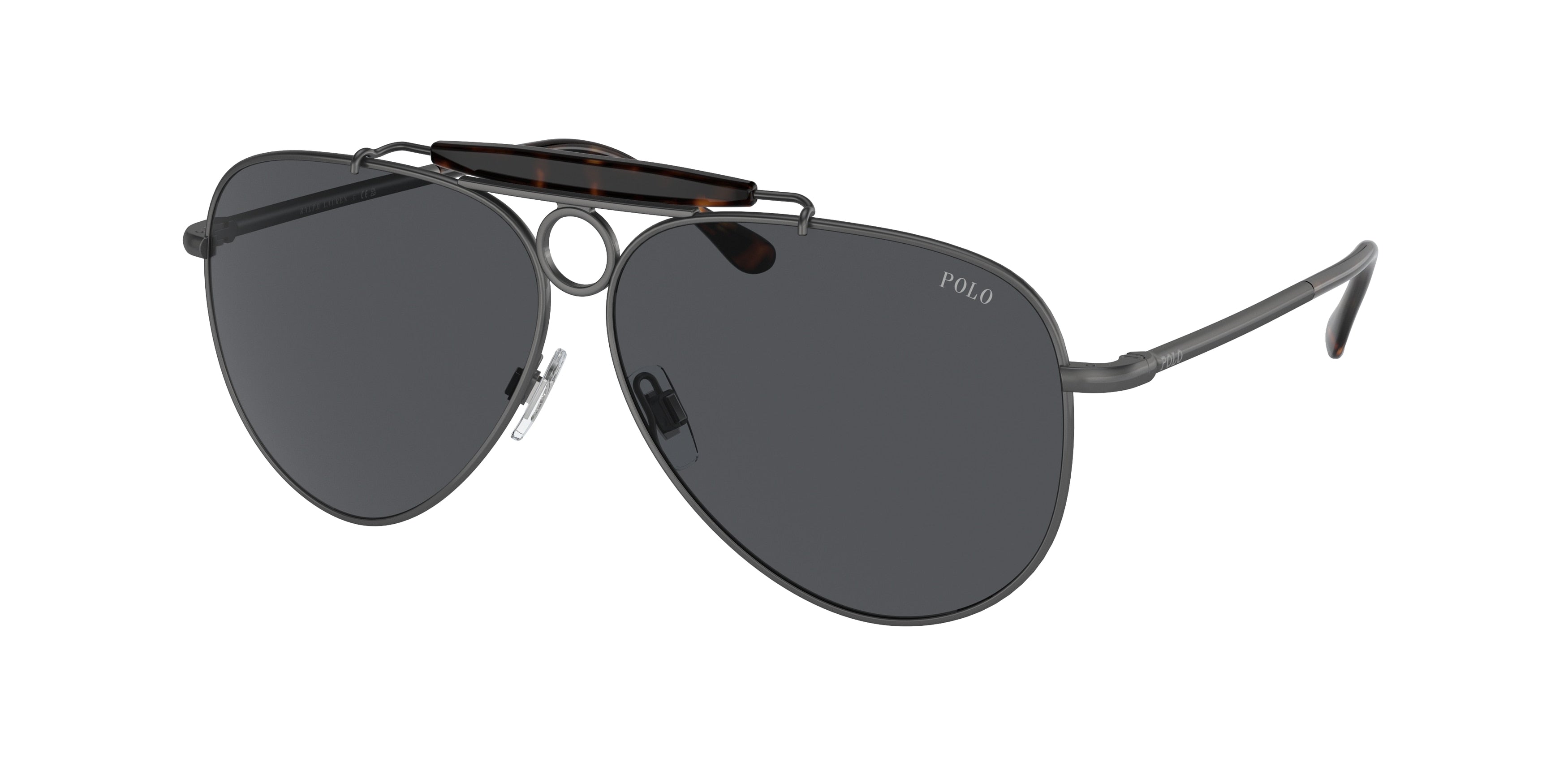 Polo PH3149 Pilot Sunglasses  930787-Semishiny Dark Gunmetal 60-140-10 - Color Map Grey