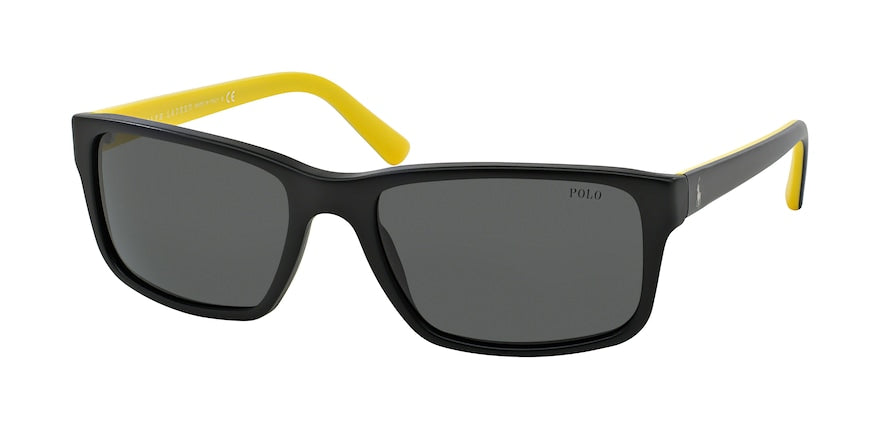 Polo PH4076 Rectangle Sunglasses  524487-MATTE BLACK 57-18-135 - Color Map black