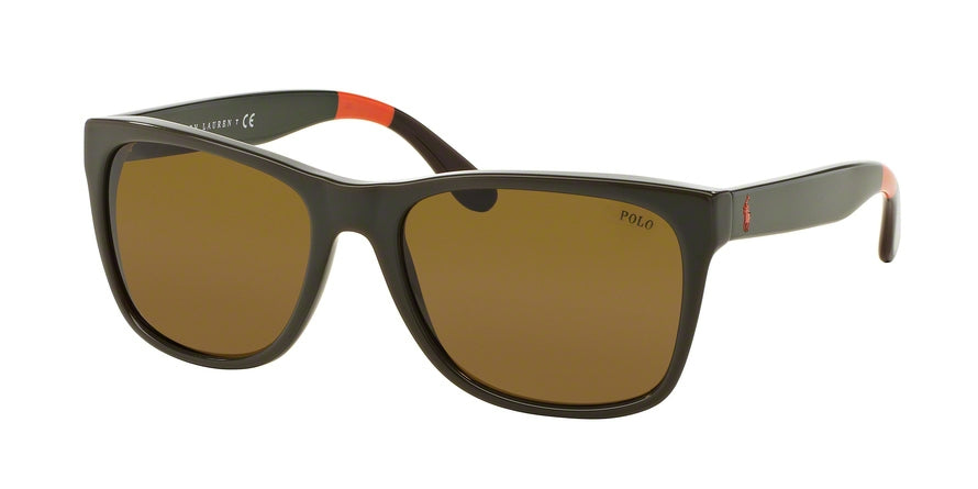 Polo PH4106 Rectangle Sunglasses  557073-SHINY OLIVE GREEN 57-18-145 - Color Map green