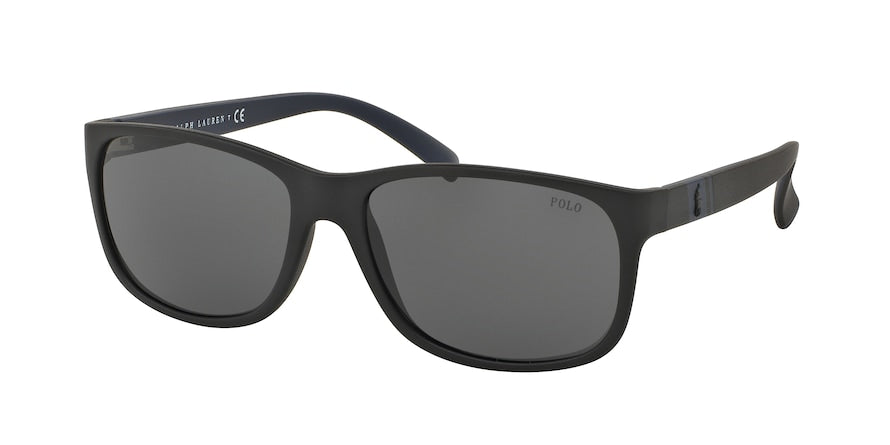 Polo PH4109 Rectangle Sunglasses  528487-MATTE BLACK 59-17-145 - Color Map black