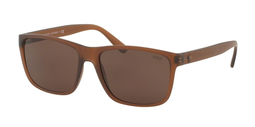 Polo PH4113 Rectangle Sunglasses  560273-MATTE BROWN 57-16-145 - Color Map brown