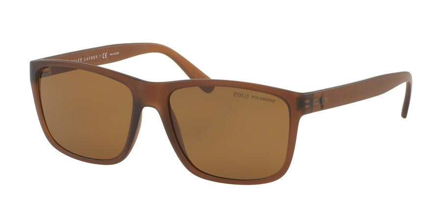 Polo PH4113 Rectangle Sunglasses  560283-MATTE BROWN 57-16-145 - Color Map brown