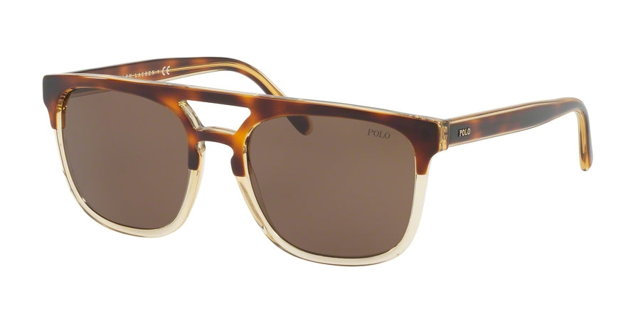 Polo PH4125 Square Sunglasses  563773-LIGHT HAVANA ON PINOT GRIGIO 54-18-145 - Color Map havana