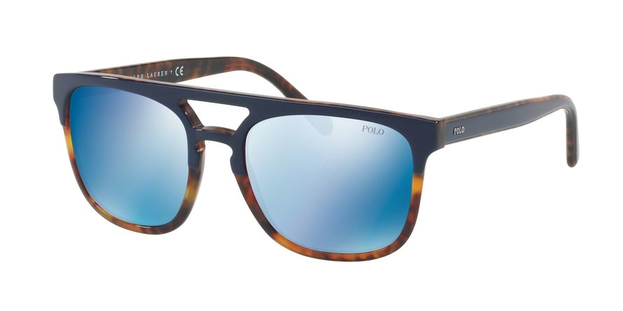 Polo PH4125 Square Sunglasses  563855-BLUE ON HAVANA JERRY 54-18-145 - Color Map blue