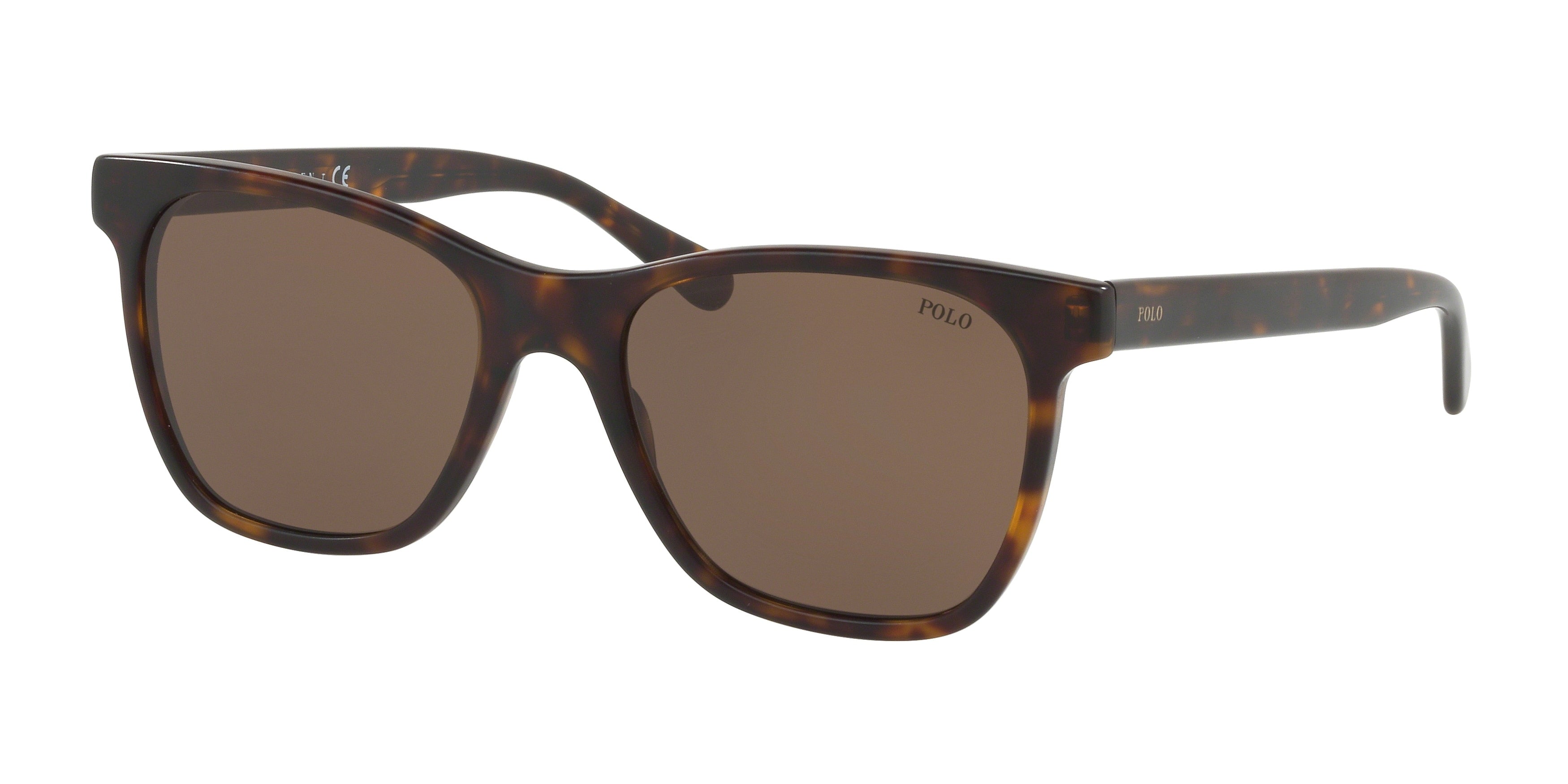 Polo PH4128 Square Sunglasses  560273-Shiny Vintage Dark Havana 54-145-18 - Color Map Brown