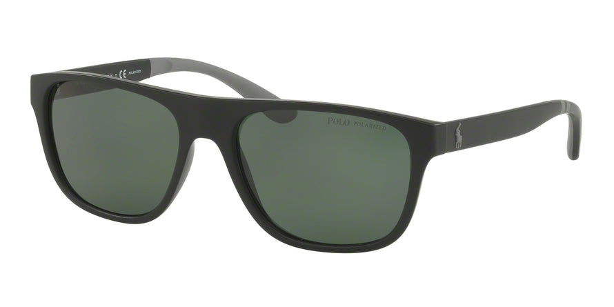 Polo PH4131 Rectangle Sunglasses  52849A-MATTE BLACK 57-18-145 - Color Map black