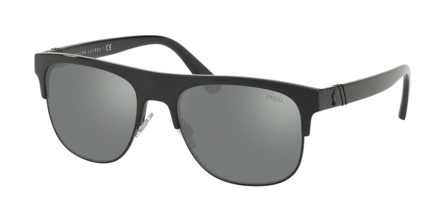 Polo PH4132 Square Sunglasses  50016G-SHINY BLACK 55-19-145 - Color Map black