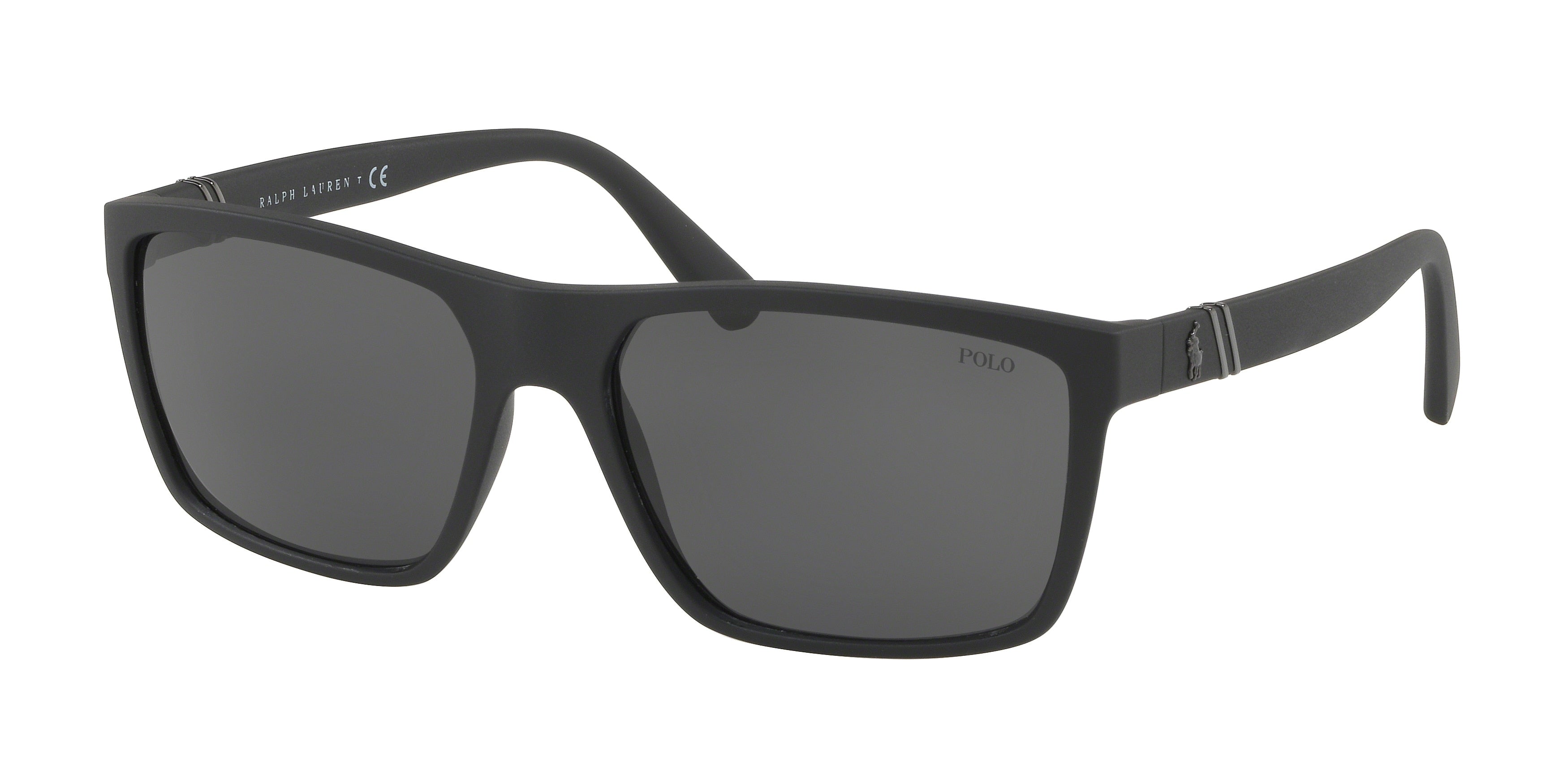 Polo PH4133 Rectangle Sunglasses  528487-Matte Black 59-145-17 - Color Map Black