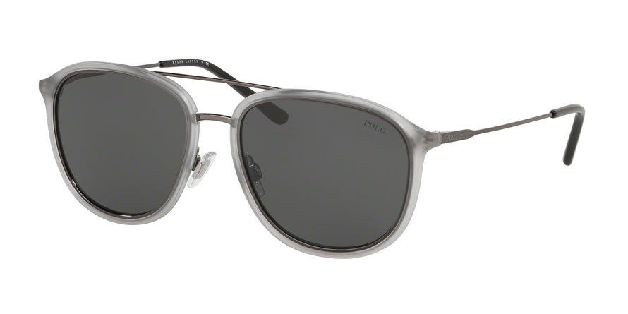 Polo PH4146 Pilot Sunglasses  575587-MATTE TRANSP GREY/DK GUNMETAL 55-18-145 - Color Map grey