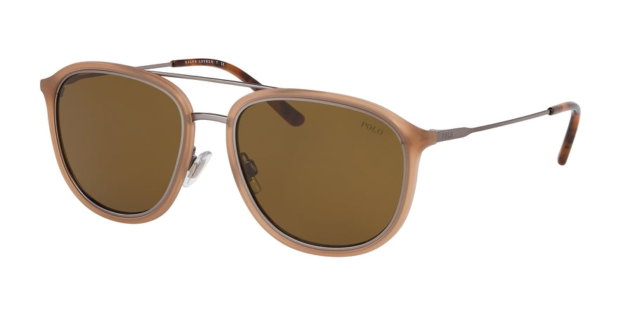 Polo PH4146 Pilot Sunglasses  575773-MT TR BEIGE/DEMISHINY GUNMETAL 55-18-145 - Color Map brown