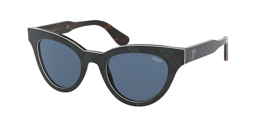 Polo PH4157 Cat Eye Sunglasses  562180-BLACK WATCH TARTAN 49-21-145 - Color Map multi