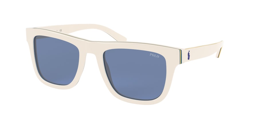 Polo PH4161 Pillow Sunglasses  583072-TOP CREAM/BLUE/YELLOW/BLUE 52-20-145 - Color Map blue