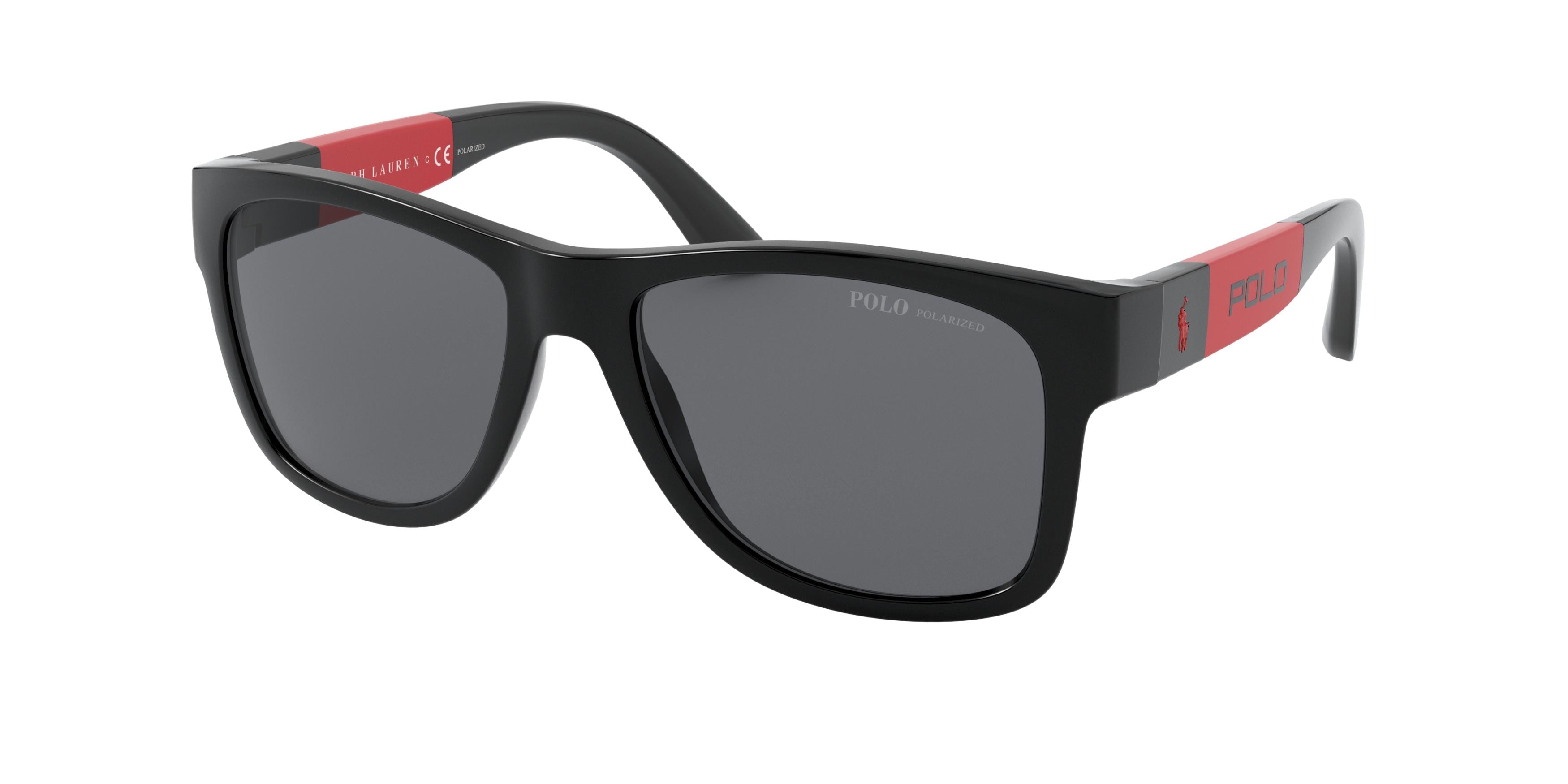 Polo PH4162 Pillow Sunglasses  500181-Shiny Black 53-140-17 - Color Map Black