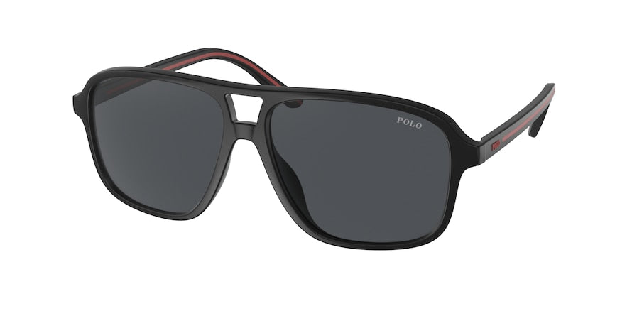 Polo PH4177U Rectangle Sunglasses  537587-MATTE BLACK 58-14-145 - Color Map grey