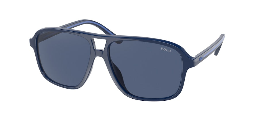 Polo PH4177U Rectangle Sunglasses  562080-SHINY NAVY BLUE 58-14-145 - Color Map blue
