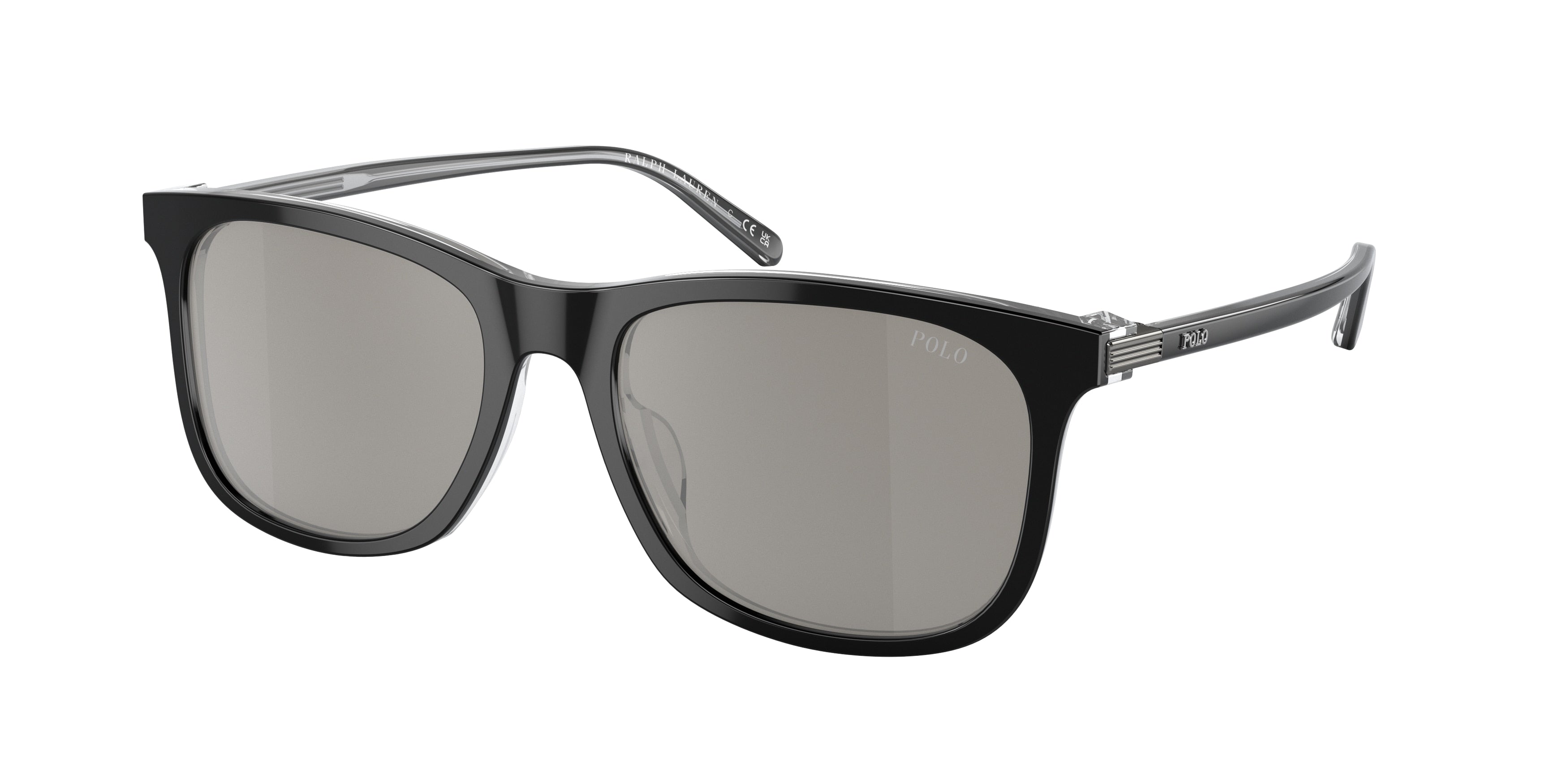 Polo PH4186U Oval Sunglasses  60266G-Shiny Black On Crystal 55-140-18 - Color Map Black