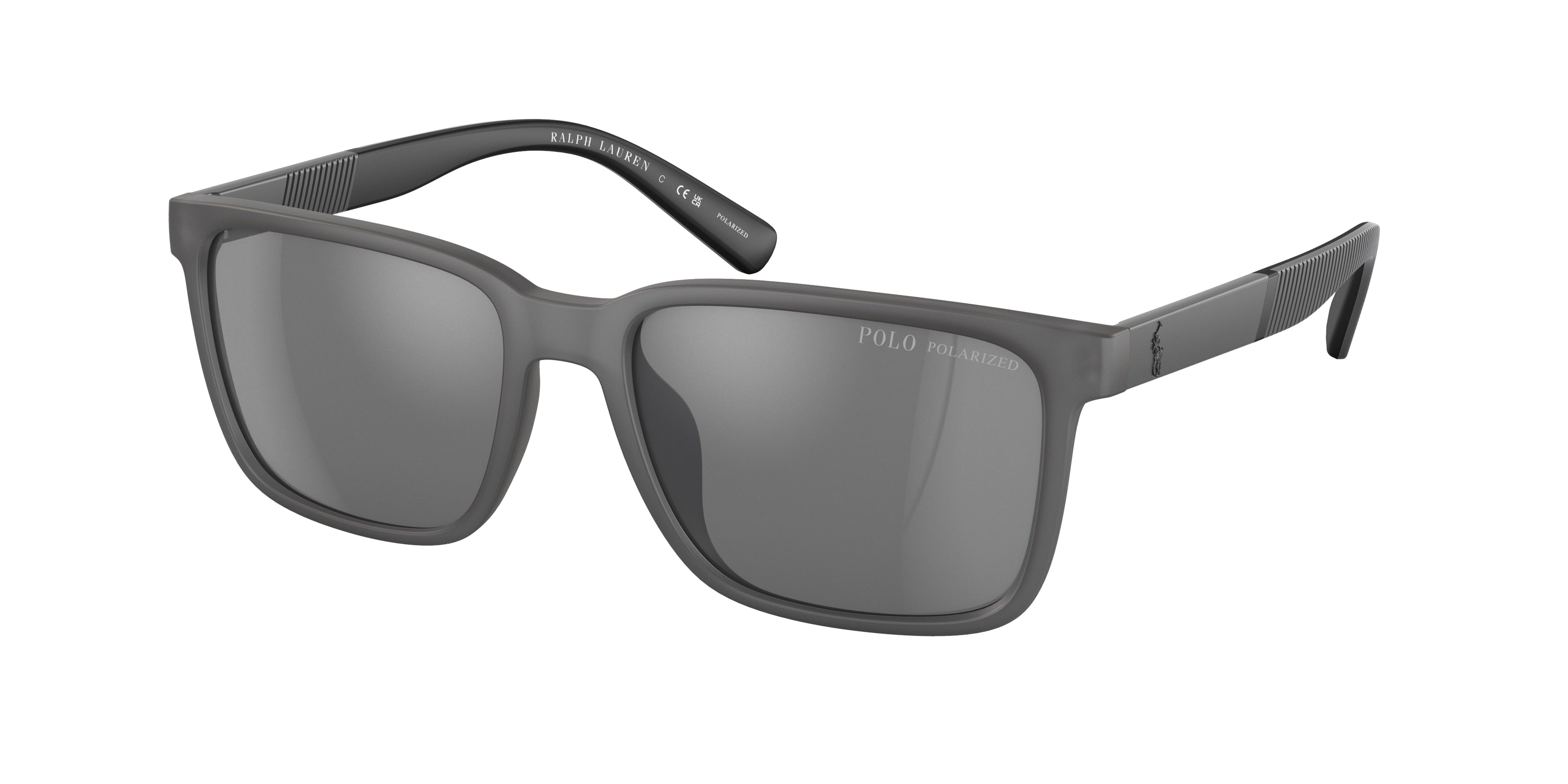 Polo PH4189U Rectangle Sunglasses  5696Z3-Matte Transparent Grey 55-145-17 - Color Map Grey