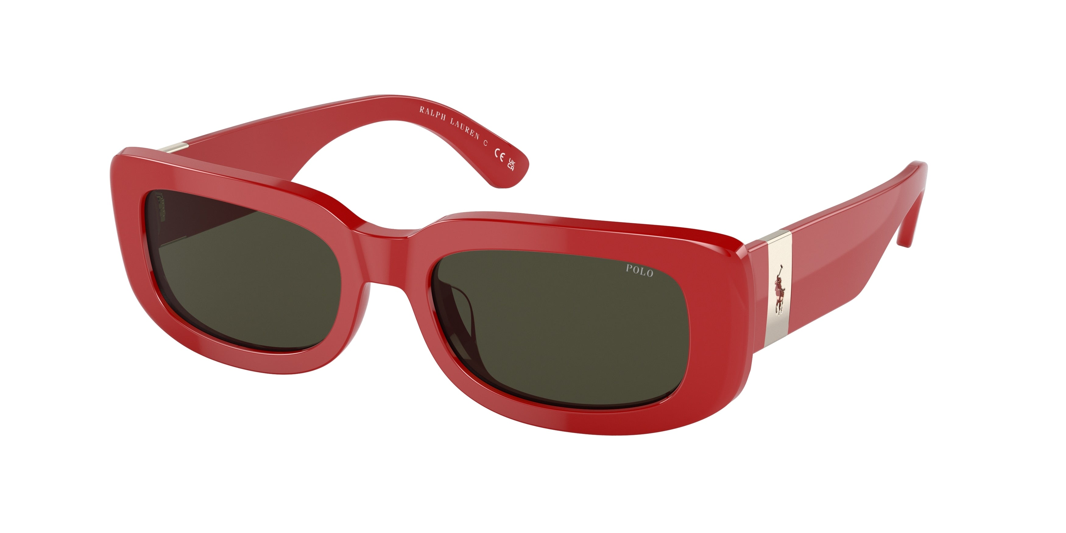 Polo PH4191U Pillow Sunglasses  525782-Shiny Dark Red 52-145-18 - Color Map Red