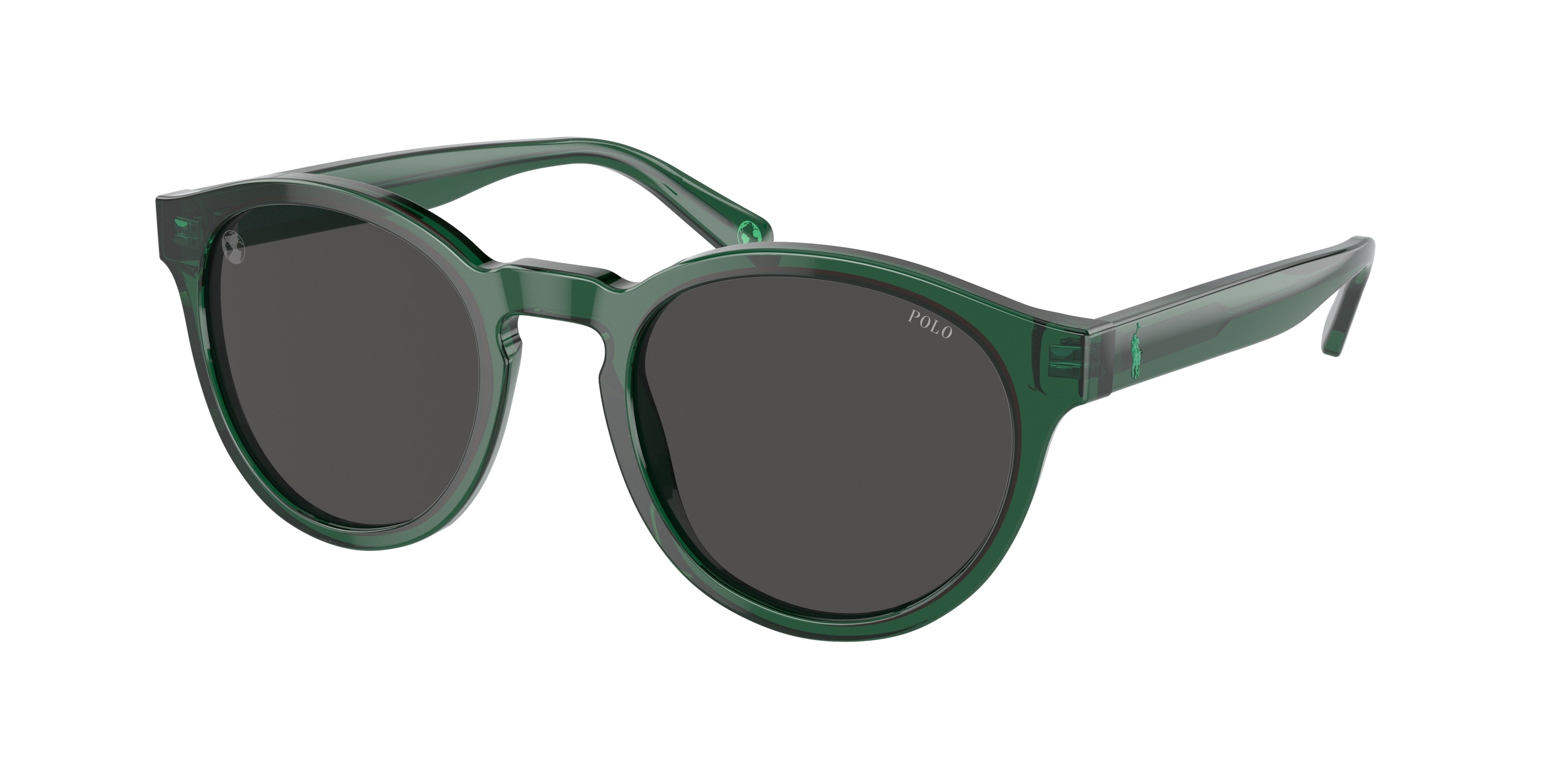 Polo PH4192 Round Sunglasses  608487-Shiny Transparent Green 51-145-21 - Color Map Green