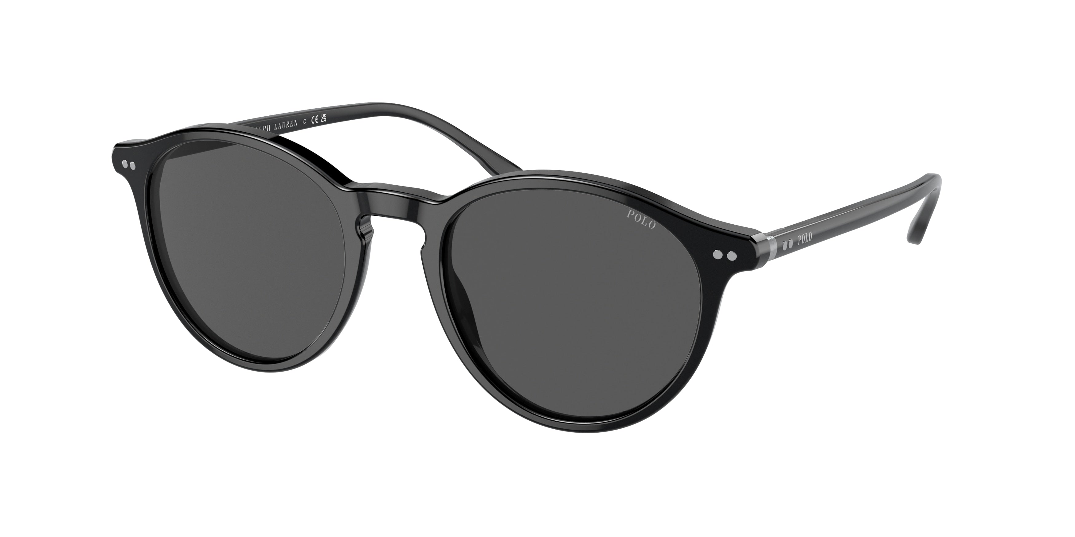 Polo PH4193 Round Sunglasses  500187-Shiny Black 51-145-20 - Color Map Black