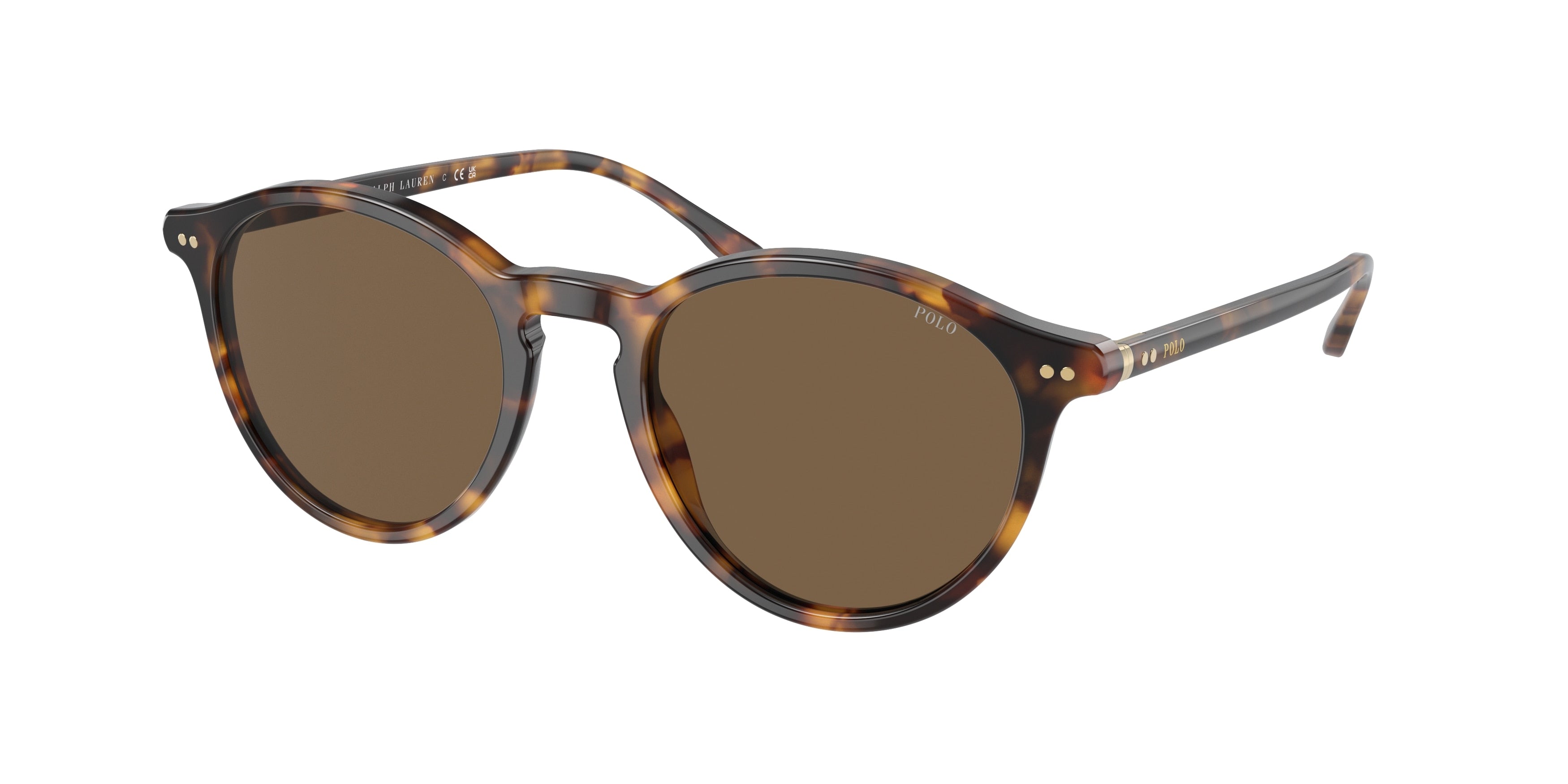 Polo PH4193 Round Sunglasses  535273-Shiny Spotty Havana 51-145-20 - Color Map Brown