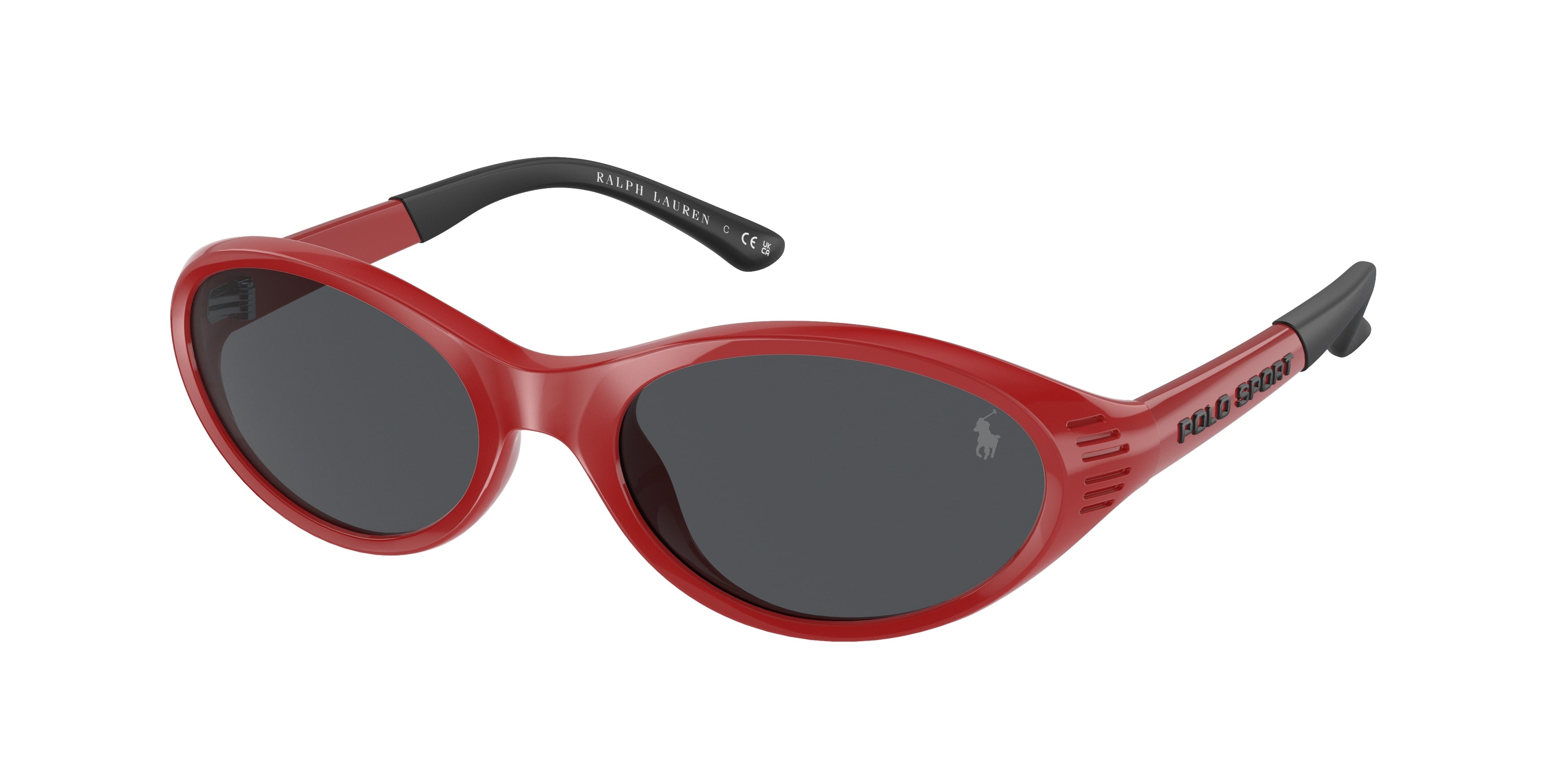 Polo PH4197U Oval Sunglasses  609187-Shiny Red 56-145-19 - Color Map Red